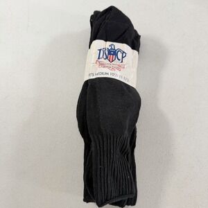 DSCP Military Socks 3 Pair Medium 10.5-11.5 Black 50% Wool 30% Cotton 20% Nylon